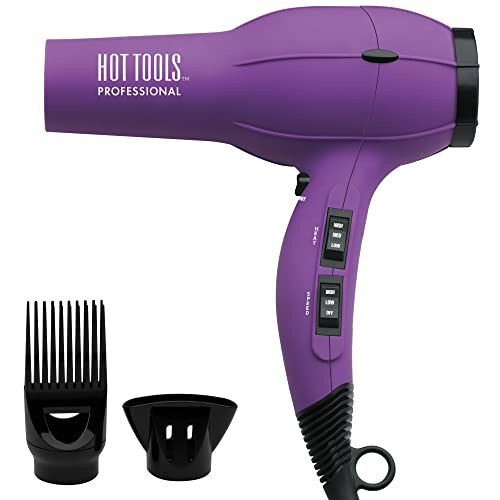 Hot Tools Pro Artist 1875W Turbo İyonik Kurutucu | Pürüzsüz, Frizzsiz Kurutma (Mor) - 1