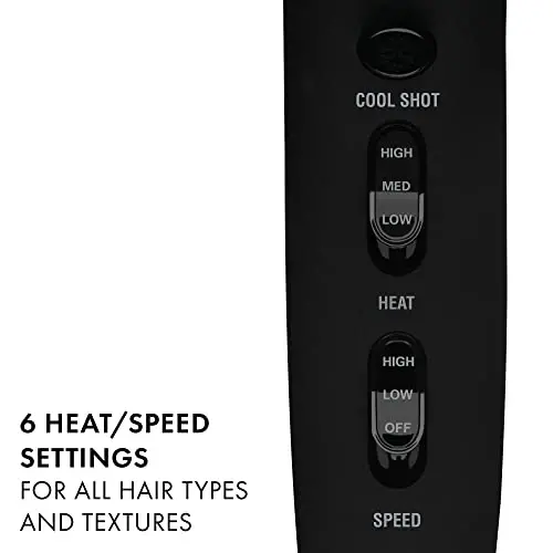 Hot Tools Professional Rainbow Turbo Ceramic Hair Dryer | 1875W Powerful and Quiet Blowouts & 24K Gold One-Step Hair Dryer and Volumizer | Style and Dry, Professional Blowout with Ease - 4