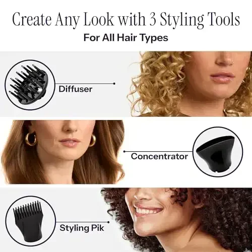 HOT TOOLS Professional Ceramic Rainbow Hair Dryer - Fast Drying Blow Dryer with Quiet Operation and Ion Technology for Long-Lasting and Shinier Hair - 1875 Watts - 3