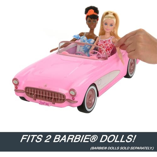 Hot Wheels Barbie RC Corvette from Barbie The Movie, Full-Function Remote-Control Toy Car Holds 2 Barbie Dolls - 5