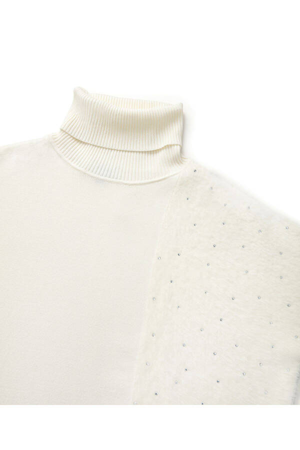 Hotfix printed plush mixed knit - 4