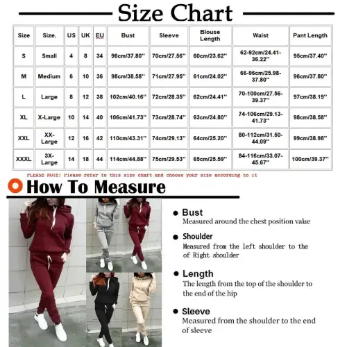 hotojiny Women Jogger Outfit Matching Sweat Suits Long Sleeve Hooded Sweatshirt and Sweatpants 2 Piece Workout Sets Tracksuit Womens Clothes- - 3