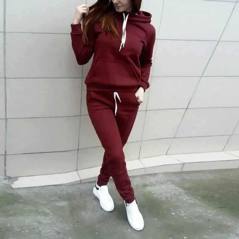 hotojiny Women Jogger Outfit Matching Sweat Suits Long Sleeve Hooded Sweatshirt and Sweatpants 2 Piece Workout Sets Tracksuit Womens Clothes - 5