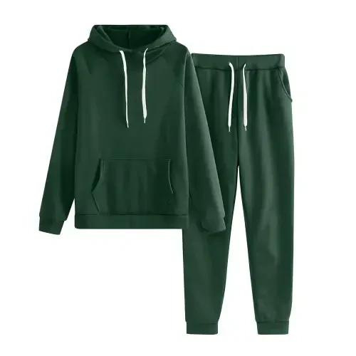 hotojiny Women Jogger Outfit Matching Tracksuit Long Sleeve Hooded Sweatshirt and Sweatpants 2 Piece Lounge Sets Sweatsuits Womens Clothes - 5
