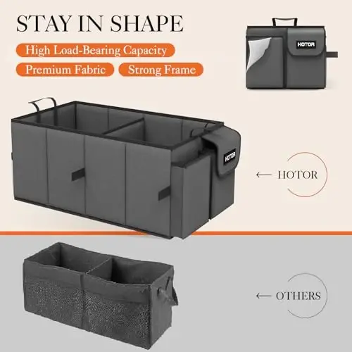 HOTOR Foldable Trunk Organizer - 2-Compartment 21.3