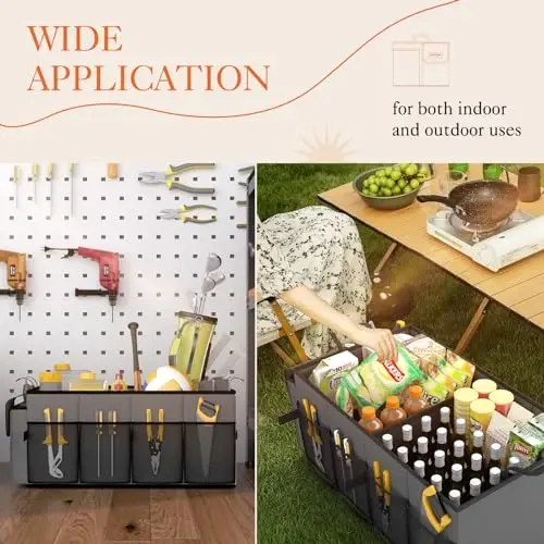 HOTOR Foldable Trunk Organizer - 2-Compartment 21.3