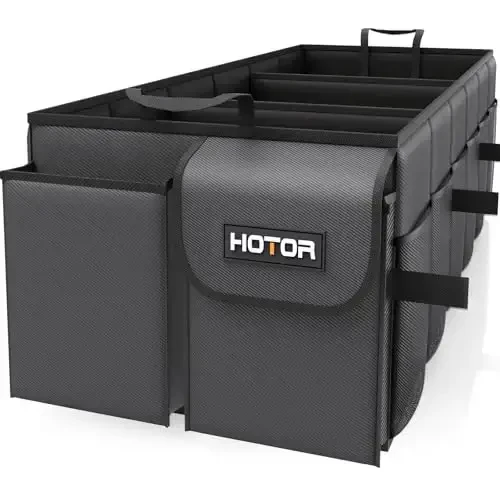 HOTOR Foldable Trunk Organizer - SUV & Sedan, 3-Compartment, 35.4