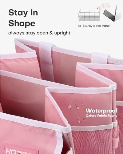 HOTOR SUV va sedanlar uchun buklanadigan yukxona tashkilotchisi, pushti, 2 ta bo'linma, 21,3