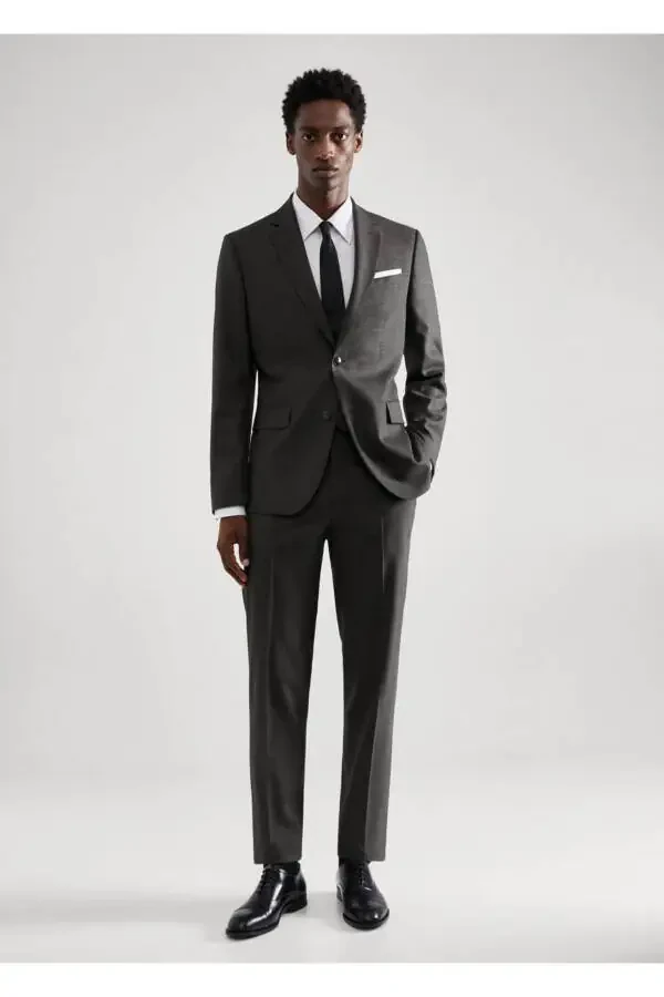 Houndstooth Wool Blazer Jacket - Slim Fit - 2