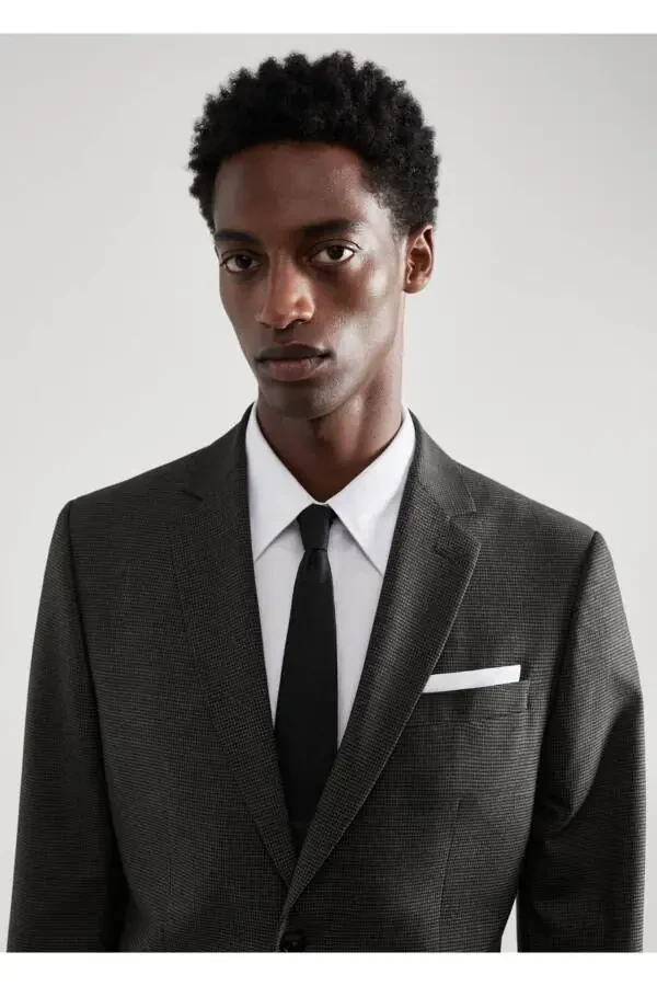 Houndstooth Wool Blazer Jacket - Slim Fit - 6