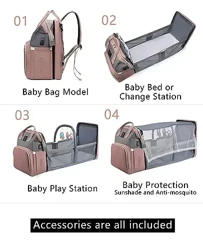 houscly Diaper Bags Backpack for Baby Boy: Large Baby Bag for Boys Girls Mom Toddler Women Men Dad Big Travel Newborn Essential Baby Registry Search Must Haves Grey - houscly (1)