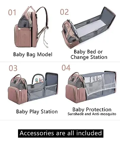 houscly Diaper Bags Backpack for Baby Boy: Large Baby Bag for Boys Girls Mom Toddler Women Men Dad Big Travel Newborn Essential Baby Registry Search Must Haves Grey - MODAZONE (1)