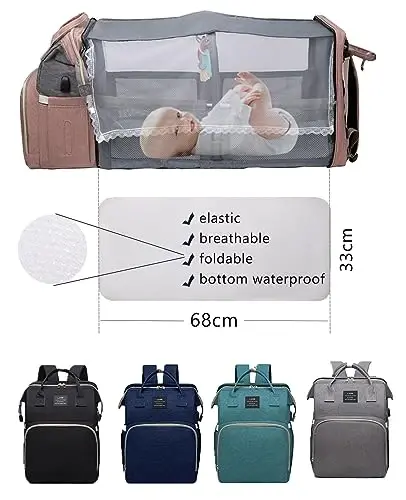 houscly Diaper Bags Backpack for Baby Boy: Large Baby Bag for Boys Girls Mom Toddler Women Men Dad Big Travel Newborn Essential Baby Registry Search Must Haves Grey - 6
