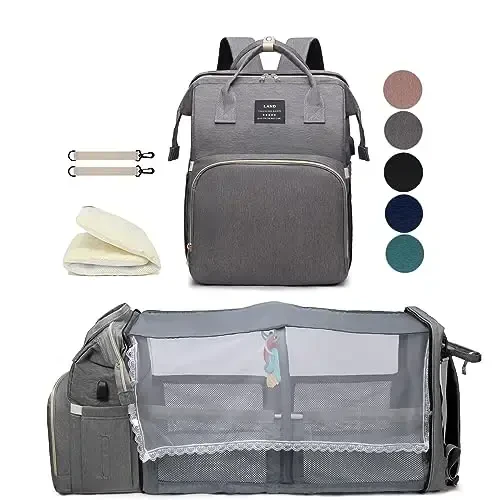 houscly Diaper Bags Backpack for Baby Boy: Large Baby Bag for Boys Girls Mom Toddler Women Men Dad Big Travel Newborn Essential Baby Registry Search Must Haves Grey - 1