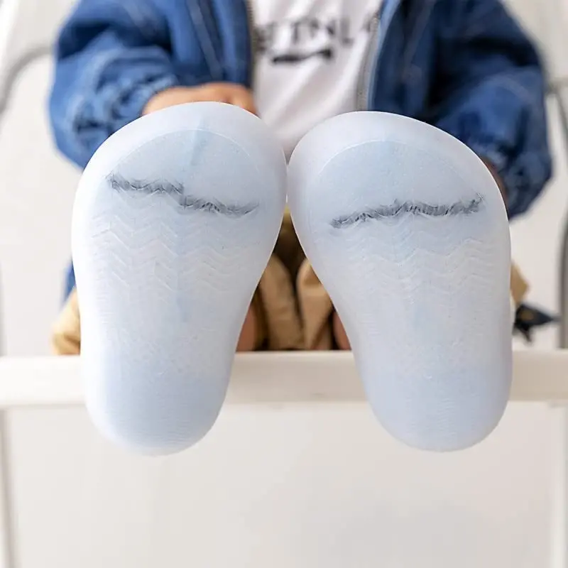 HOVELL Toddler 2 Pairs Anti-Skid Socks Shoes Baby Boys Girls Rubber Sole Indoor First Walking Slippers - 4