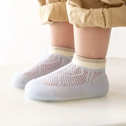 HOVELL Toddler 2 Pairs Anti-Skid Socks Shoes Baby Boys Girls Rubber Sole Indoor First Walking Slippers - 5