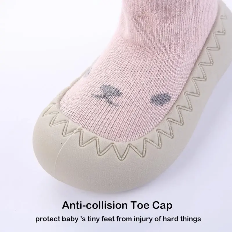 HOVELL Toddler 2 Pairs Anti-Skid Socks Shoes Baby Boys Girls Rubber Sole Indoor First Walking Slippers - 4