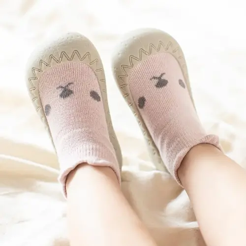 HOVELL Toddler 2 Pairs Anti-Skid Socks Shoes Baby Boys Girls Rubber Sole Indoor First Walking Slippers - 5