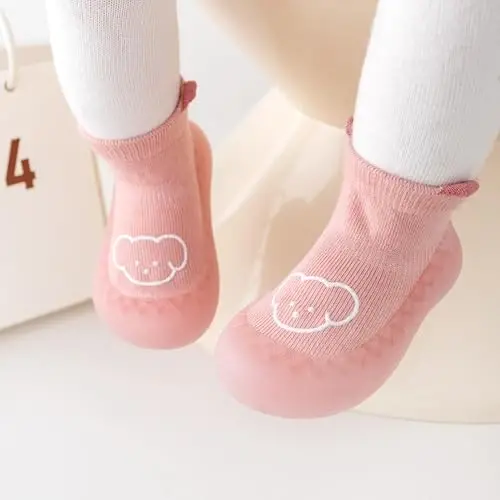 HOVELL Toddler 2 Pairs Anti-Skid Paypoq Poyabzal Chaqaloq O'g'il Qiz Kauchuk Taglik Yopiq Birinchi Yurish Terliklar - 6