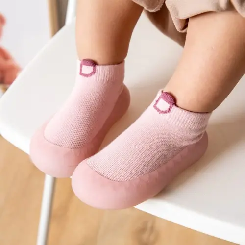 HOVELL Toddler 2 Pairs Anti-Skid Socks Shoes Baby Boys Girls Rubber Sole Indoor First Walking Slippers - 5