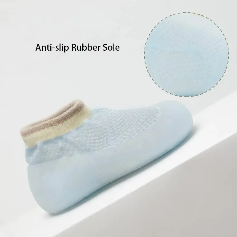 HOVELL Toddler 2 Pairs Anti-Skid Socks Shoes Baby Boys Girls Rubber Sole Indoor First Walking Slippers - 3