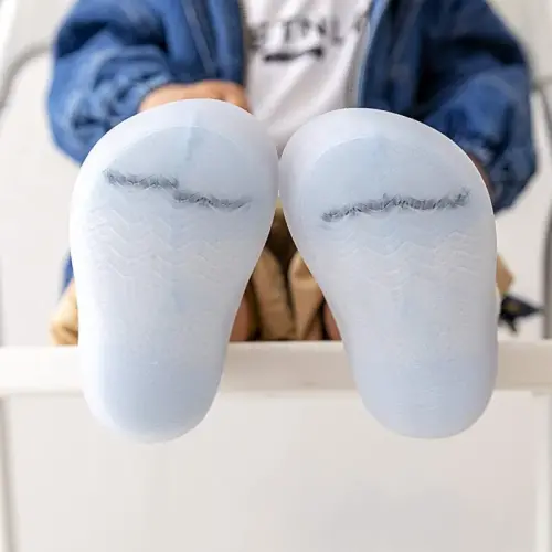 HOVELL Toddler 2 Pairs Anti-Skid Socks Shoes Baby Boys Girls Rubber Sole Indoor First Walking Slippers - 4