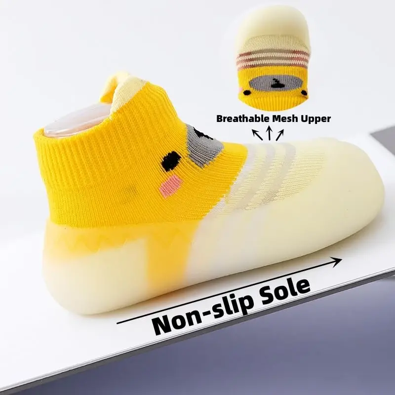 HOVELL Toddler 2 Pairs Anti-Skid Socks Shoes Baby Boys Girls Rubber Sole Indoor First Walking Slippers - 2