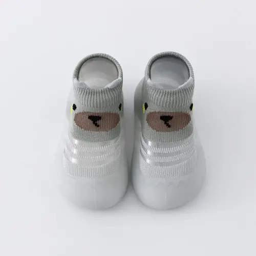 HOVELL Toddler 2 Pairs Anti-Skid Socks Shoes Baby Boys Girls Rubber Sole Indoor First Walking Slippers - 4