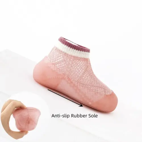 HOVELL Toddler 2 Pairs Anti-Skid Socks Shoes Baby Boys Girls Rubber Sole Indoor First Walking Slippers - HOVELL (1)