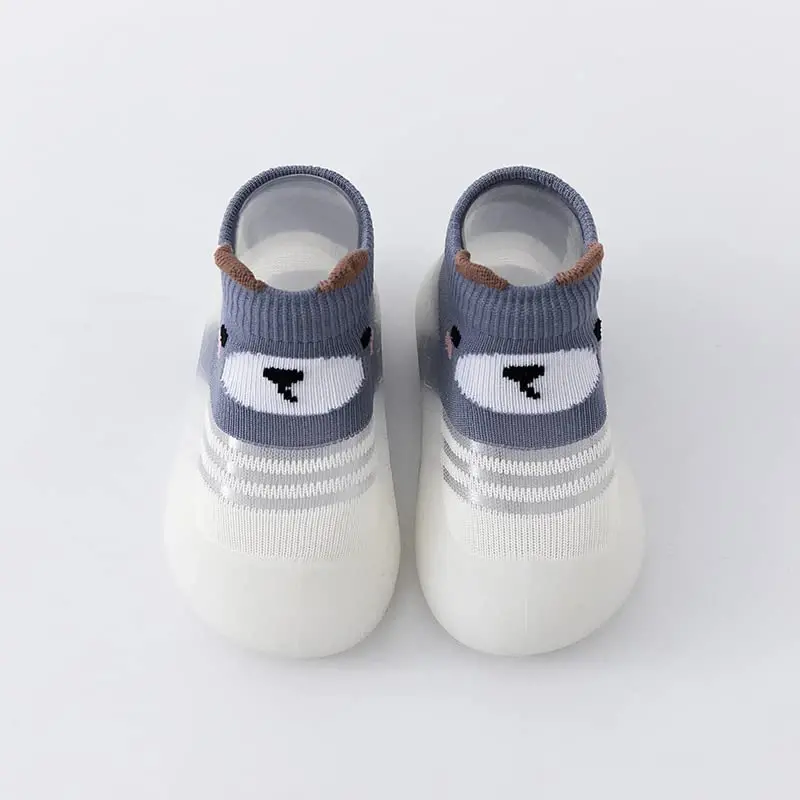 HOVELL Toddler 2 Pairs Anti-Skid Socks Shoes Baby Boys Girls Rubber Sole Indoor First Walking Slippers - 5
