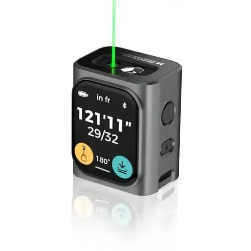 HOZO M-Cube Green-Beam lazer o'lchov asbobi, 164ft/50m, ±1/16 dyuym aniqlik, kichik o'lcham, tashqi makon uchun yuqori ko'rinadigan haqiqiy yashil nur, maydon/hajm/Pifagor, LCD displey, Bluetooth ilovasi, qayta zaryadlanuvchi 