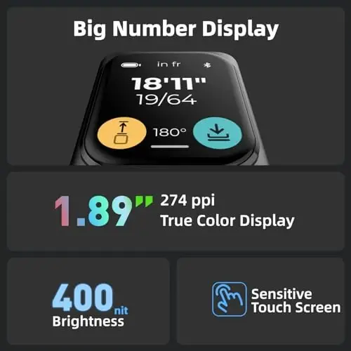 HOZO M-Cube Laser Measuring Tool, 164ft/50m, ±1/16 inch Accuracy, Rechargeable Modular Laser Measurement Tool for Area, Volume, Pythagorean, Big Number LCD Display | Bluetooth App, Small Laser Tape Measure - 4