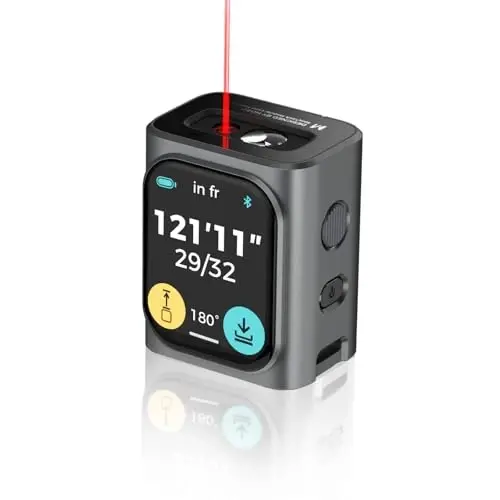 HOZO M-Cube Laser Measuring Tool, 164ft/50m, ±1/16 inch Accuracy, Rechargeable Modular Laser Measurement Tool for Area, Volume, Pythagorean, Big Number LCD Display | Bluetooth App, Small Laser Tape Measure - 5