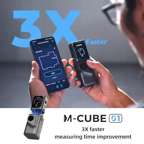 HOZO M-Cube Laser Measuring Tool Adaptor, 01 Smart Planner - Features 360° Joystick for Capturing Floorplans from Any Angle, One-Tap Button for Precise Edge and Corner Measurements - HOZO (1)