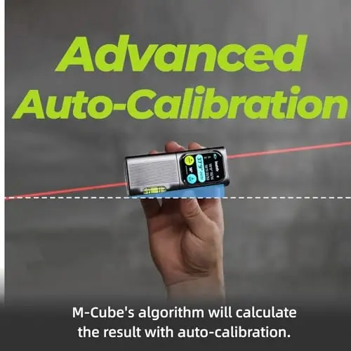 HOZO M-Cube Laser Measuring Tool Adaptor 03 Ikki tomonlama lazer+, 328ft/100m Modular Dual Laser masofa o'lchagich Bluetooth ilovasi va M-Green Cross Line bilan, Geodeziya, Qurilish, DIY loyihalari uchun ideal - 5