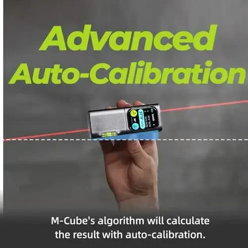 HOZO M-Cube Laser Measuring Tool Adaptor 03 Ikki tomonlama lazer+, 328ft/100m Modular Dual Laser masofa o'lchagich Bluetooth ilovasi va M-Green Cross Line bilan, Geodeziya, Qurilish, DIY loyihalari uchun ideal - 5