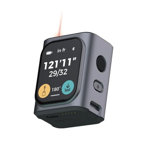 HOZO M-Cube Laser Measuring Tool,164ft/50m,±1/16 inch Accuracy,Rechargeable Modular Laser Measurement Tool for Area,Volume,Pythagorean,Big Number LCD Display | Bluetooth App,Small Laser Tape Measure - 3