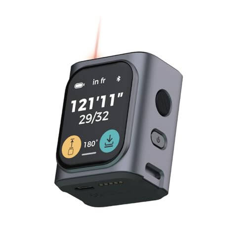 HOZO M-Cube Laser Measuring Tool,164ft/50m,±1/16 inch Accuracy,Rechargeable Modular Laser Measurement Tool for Area,Volume,Pythagorean,Big Number LCD Display | Bluetooth App,Small Laser Tape Measure - 3