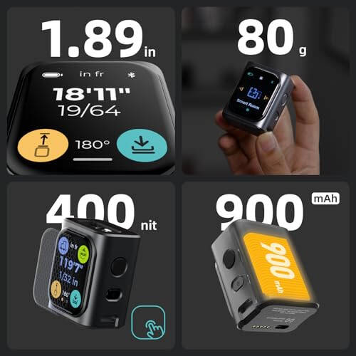 HOZO M-Cube Laser Measuring Tool,164ft/50m,±1/16 inch Accuracy,Rechargeable Modular Laser Measurement Tool for Area,Volume,Pythagorean,Big Number LCD Display | Bluetooth App,Small Laser Tape Measure - 11