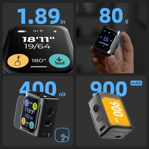 HOZO M-Cube Laser Measuring Tool,164ft/50m,±1/16 inch Accuracy,Rechargeable Modular Laser Measurement Tool for Area,Volume,Pythagorean,Big Number LCD Display | Bluetooth App,Small Laser Tape Measure - 5