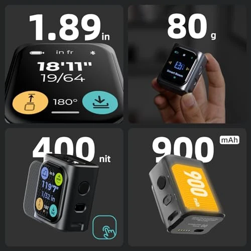 HOZO M-Cube Laser Measuring Tool,164ft/50m,±1/16 inch Accuracy,Rechargeable Modular Laser Measurement Tool for Area,Volume,Pythagorean,Big Number LCD Display | Bluetooth App,Small Laser Tape Measure - 11