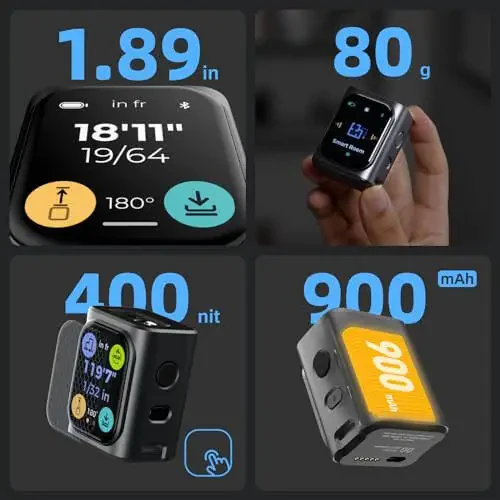 HOZO M-Cube Laser Measuring Tool,164ft/50m,±1/16 inch Accuracy,Rechargeable Modular Laser Measurement Tool for Area,Volume,Pythagorean,Big Number LCD Display | Bluetooth App,Small Laser Tape Measure - 5