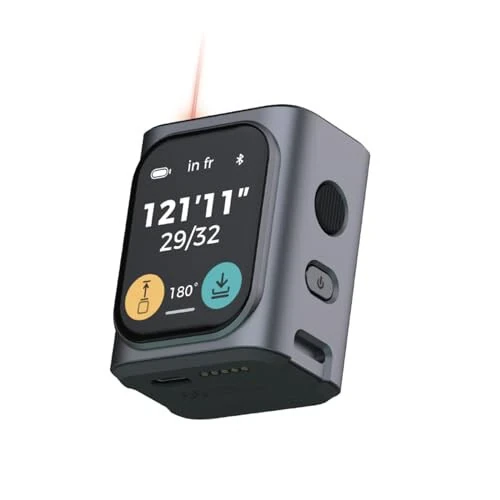 HOZO M-Cube Laser Measuring Tool,164ft/50m,±1/16 inch Accuracy,Rechargeable Modular Laser Measurement Tool for Area,Volume,Pythagorean,Big Number LCD Display | Bluetooth App,Small Laser Tape Measure - HOZO