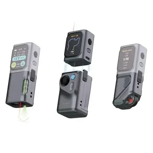 HOZO M-Cube Pro Laser Measuring Tool Combo: 4 Modules Build to Adapt, M-Tripod & M-Protection Case, Rechargeable Modular Laser Distance Meter with Bilateral Laser, Digital Scale Roller | Bluetooth App - HOZO (1)