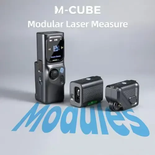 HOZO M-Cube Pro Laser Measuring Tool Combo: 4 Modules Build to Adapt, M-Tripod & M-Protection Case, Rechargeable Modular Laser Distance Meter with Bilateral Laser, Digital Scale Roller | Bluetooth App - 3