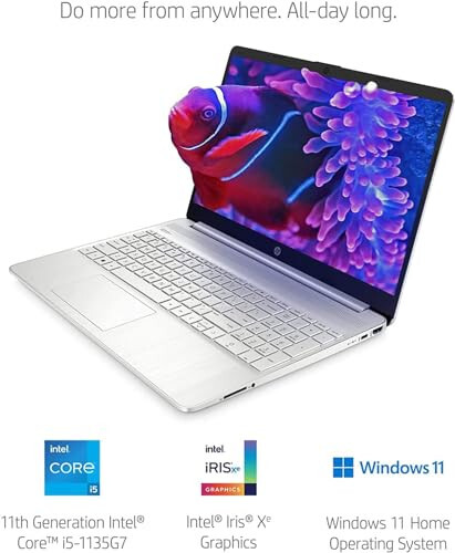 HP 15.6'' 36GB RAM 1TB SSD Dizüstü Bilgisayar, Windows 11 Pro, Intel Core i5-1135G7 4 Çekirdekli İşlemci, FHD Mikro Kenarlı Ekran, Uzun Pil Ömrü, Ön Yüzlü Kamera, Medya Kartı Okuyucu, HDMI, USB-C, Wi-Fi, Gümüş - 3