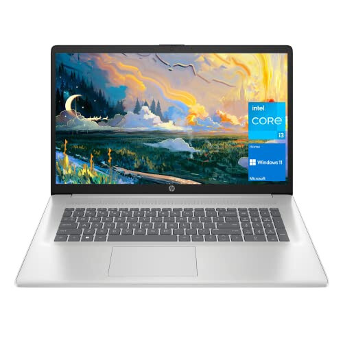 HP 17 Laptop, 17.3” HD+ Displey, 11-avlod Intel Core i3-1125G4 Protsessori, 8GB RAM, 256GB SSD, Wi-Fi, HDMI, Veb-kamera, Windows 11 Home, Kumush - 1