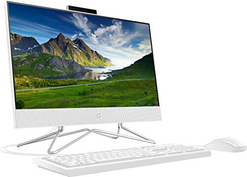 HP 2022 En Yeni All-in-One Masaüstü Bilgisayar, 21.5” FHD Ekran, Intel Celeron J4025 İşlemci, 16GB RAM, 512GB PCIe SSD, Web Kamerası, HDMI, RJ-45, Kablolu Klavye ve Fare, WiFi, Windows 11 Home, Beyaz - 4