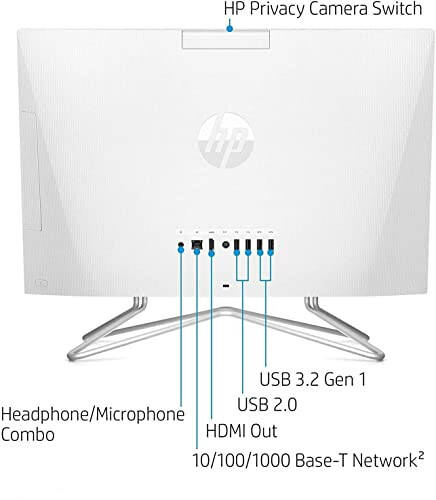 HP 2022 En Yeni All-in-One Masaüstü Bilgisayar, 21.5” FHD Ekran, Intel Celeron J4025 İşlemci, 16GB RAM, 512GB PCIe SSD, Web Kamerası, HDMI, RJ-45, Kablolu Klavye ve Fare, WiFi, Windows 11 Home, Beyaz - 6