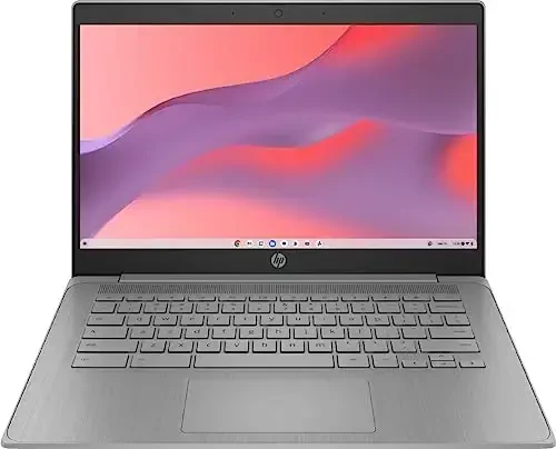 HP 2023 Chromebook noutbuki, 14 dyuymli displey, Intel Celeron N4120 protsessori, 4 GB RAM, 64 GB eMMC, Intel UHD Graphics 600, WiFi, Bluetooth, Chrome OS, zamonaviy kulrang - 1